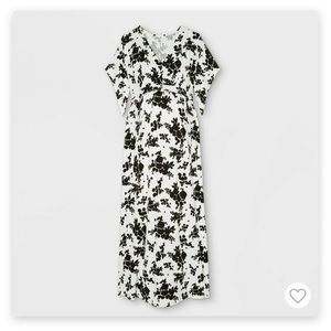 Black & White Floral Maternity Dress